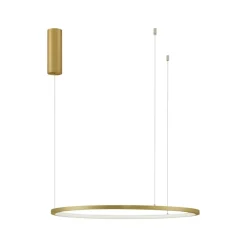 Lampadari Moderni-Selezionato da Mazzolaluce Lampadario cerchio 60cm sottile oro led 37w 3000k