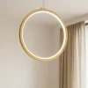 Lampadari Moderni-Selezionato da Mazzolaluce Lampadario cerchio dorato 40cm led 26w 3000k