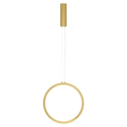 Lampadari Moderni-Selezionato da Mazzolaluce Lampadario cerchio dorato 40cm led 26w 3000k