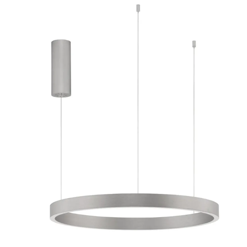 Lampadari Moderni-Selezionato da Mazzolaluce Lampadario cerchio grigio 60cm led biemissione 60w 3000k dimmerabile