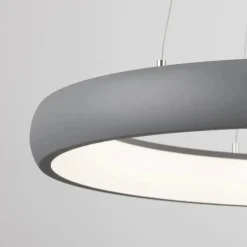 Lampadari Moderni-Selezionato da Mazzolaluce Lampadario cerchio grigio led 32w 3000k dimmerabile