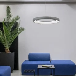 Lampadari Moderni-Selezionato da Mazzolaluce Lampadario cerchio grigio led 32w 3000k dimmerabile