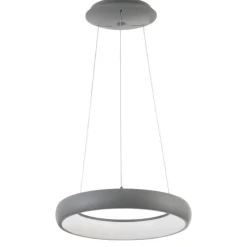Lampadari Moderni-Selezionato da Mazzolaluce Lampadario cerchio grigio led 32w 3000k dimmerabile