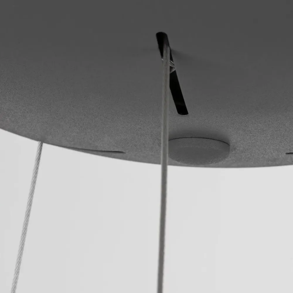 Lampadari Moderni-Selezionato da Mazzolaluce Lampadario cerchio grigio led 32w 3000k dimmerabile