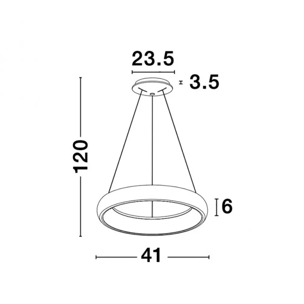 Lampadari Moderni-Selezionato da Mazzolaluce Lampadario cerchio grigio led 32w 3000k dimmerabile