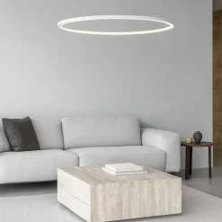 Lampadari Moderni-Selezionato da Mazzolaluce Lampadario cerchio led 80cm bianco dimmerabile