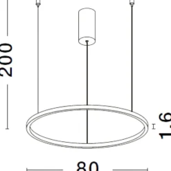 Lampadari Moderni-Selezionato da Mazzolaluce Lampadario cerchio led 80cm bianco dimmerabile