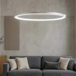 Lampadari Moderni-Selezionato da Mazzolaluce Lampadario cerchio led 60cm grigio champagne