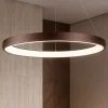 Lampadari Moderni-Selezionato da Mazzolaluce Lampadario cerchio led marrone 50w 3000k per soggiorno