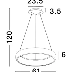 Lampadari Moderni-Selezionato da Mazzolaluce Lampadario cerchio led marrone 50w 3000k per soggiorno