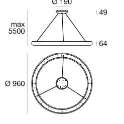 Lampadari Moderni-Linea Light Lampadario cerchio led 51w 3000k polo 96cm