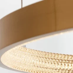 Lampadari Moderni-Selezionato da Mazzolaluce Lampadario cerchio moderno 80cm oro led per salotto