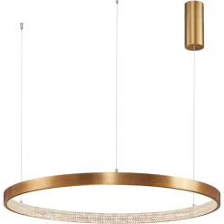 Lampadari Moderni-Selezionato da Mazzolaluce Lampadario cerchio moderno 80cm oro led per salotto