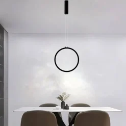 Lampadari Moderni-Selezionato da Mazzolaluce Lampadario cerchio moderno nero 40cm led 26w 3000k