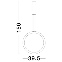 Lampadari Moderni-Selezionato da Mazzolaluce Lampadario cerchio moderno nero 40cm led 26w 3000k
