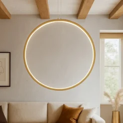Lampadari Moderni-Selezionato da Mazzolaluce Lampadario cerchio moderno oro 80cm led 3000k