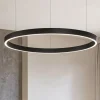 Lampadari Moderni-Selezionato da Mazzolaluce Lampadario cerchio nero 80cm led biemissione 77w 3000k dimmerabile