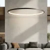 Lampadari Moderni-Selezionato da Mazzolaluce Lampadario cerchio nero 80cm led per soggiorno moderno