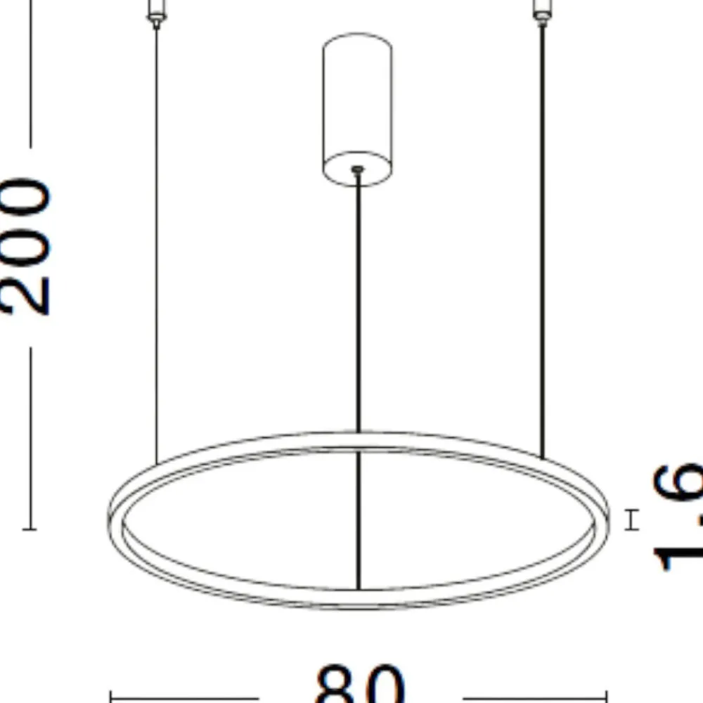 Lampadari Moderni-Selezionato da Mazzolaluce Lampadario cerchio nero 80cm led per soggiorno moderno