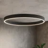 Lampadari Moderni-Selezionato da Mazzolaluce Lampadario cerchio nero 60cm led biemissione 60w 3000k dimmerabile