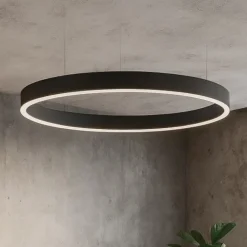 Lampadari Moderni-Selezionato da Mazzolaluce Lampadario cerchio nero 60cm led biemissione 60w 3000k dimmerabile