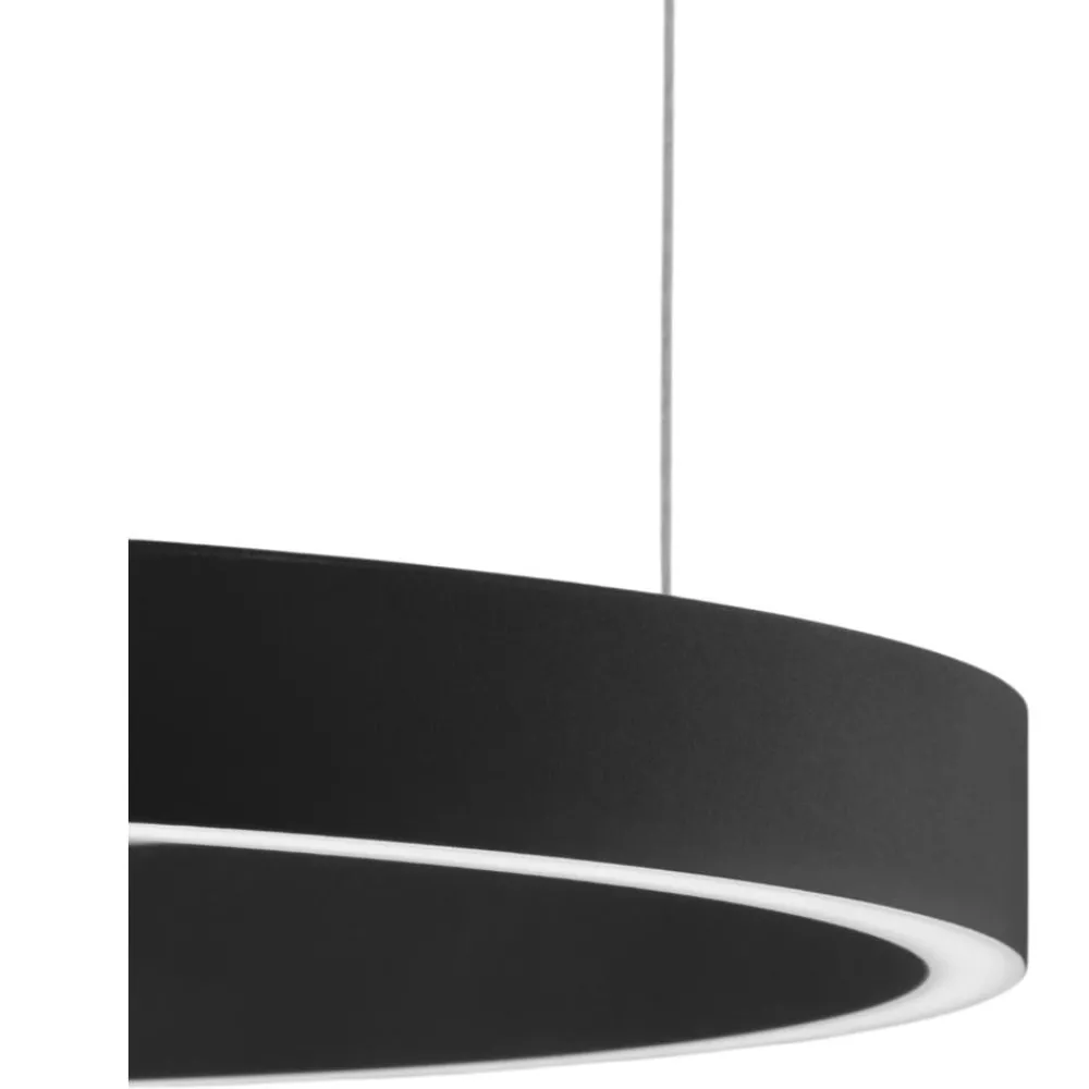 Lampadari Moderni-Selezionato da Mazzolaluce Lampadario cerchio nero 60cm led biemissione 60w 3000k dimmerabile