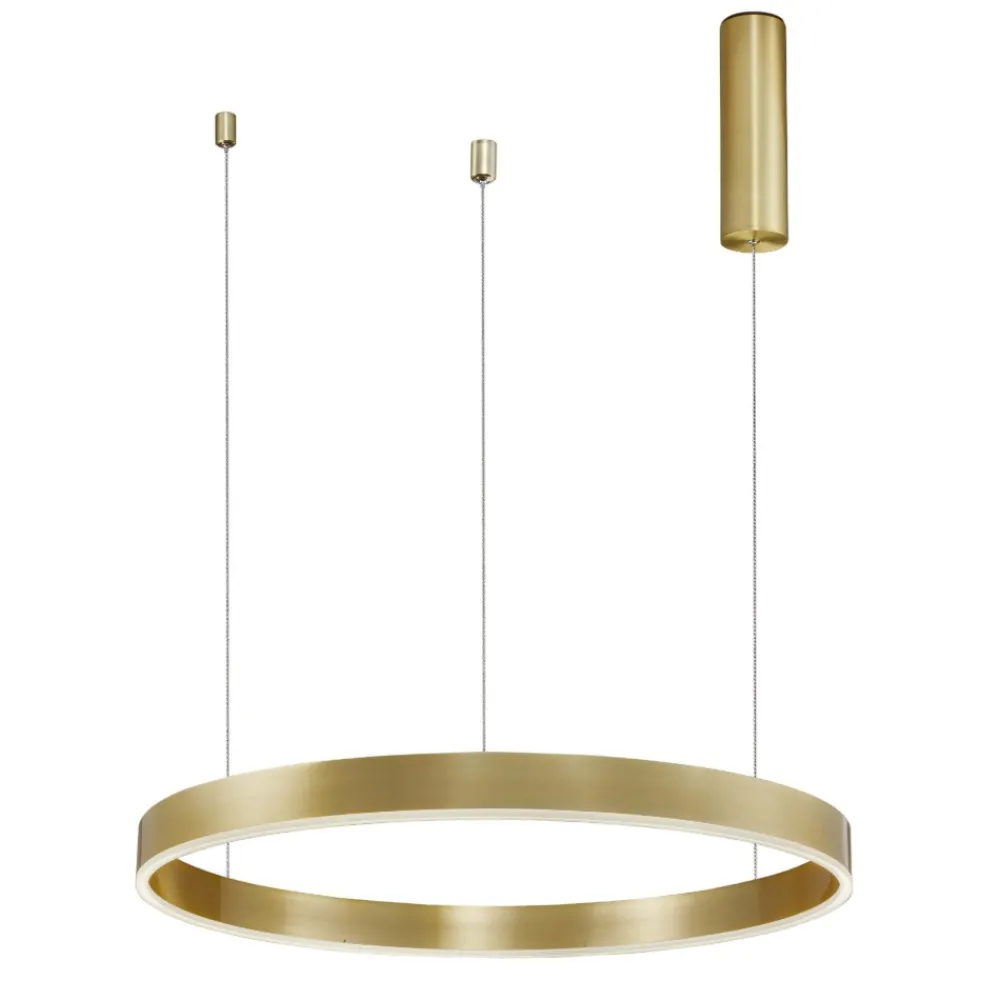 Lampadari Moderni-Selezionato da Mazzolaluce Lampadario cerchio oro anello led 40w 3000k dimmerabile