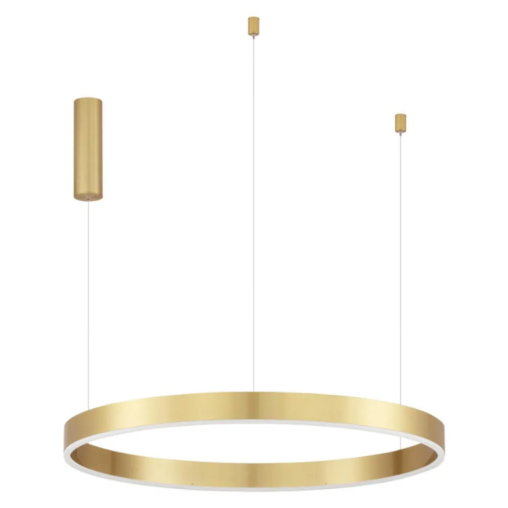 Lampadari Moderni-Selezionato da Mazzolaluce Lampadario cerchio oro 80cm led 50w da 2700k a 6000k dimmerabile