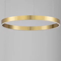 Lampadari Moderni-Selezionato da Mazzolaluce Lampadario cerchio oro 80cm led 50w da 2700k a 6000k dimmerabile