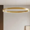 Lampadari Moderni-Selezionato da Mazzolaluce Lampadario cerchio oro 80cm led biemissione 77w 3000k dimmerabile