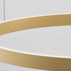 Lampadari Moderni-Selezionato da Mazzolaluce Lampadario cerchio oro 80cm led biemissione 77w 3000k dimmerabile
