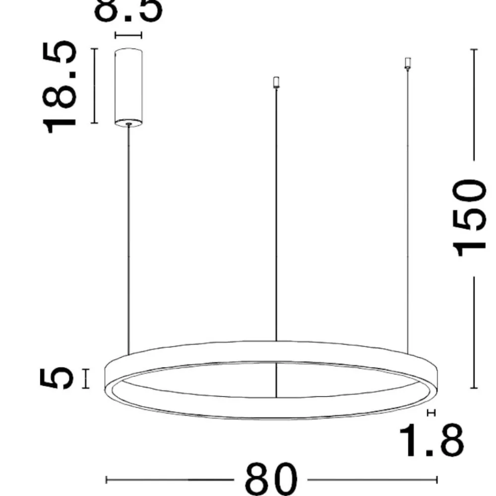 Lampadari Moderni-Selezionato da Mazzolaluce Lampadario cerchio oro 80cm led biemissione 77w 3000k dimmerabile