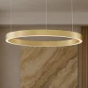 Lampadari Moderni-Selezionato da Mazzolaluce Lampadario cerchio oro 60cm led biemissione 60w 3000k dimmerabile