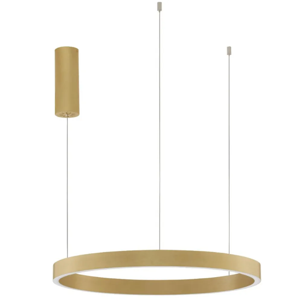 Lampadari Moderni-Selezionato da Mazzolaluce Lampadario cerchio oro 60cm led biemissione 60w 3000k dimmerabile