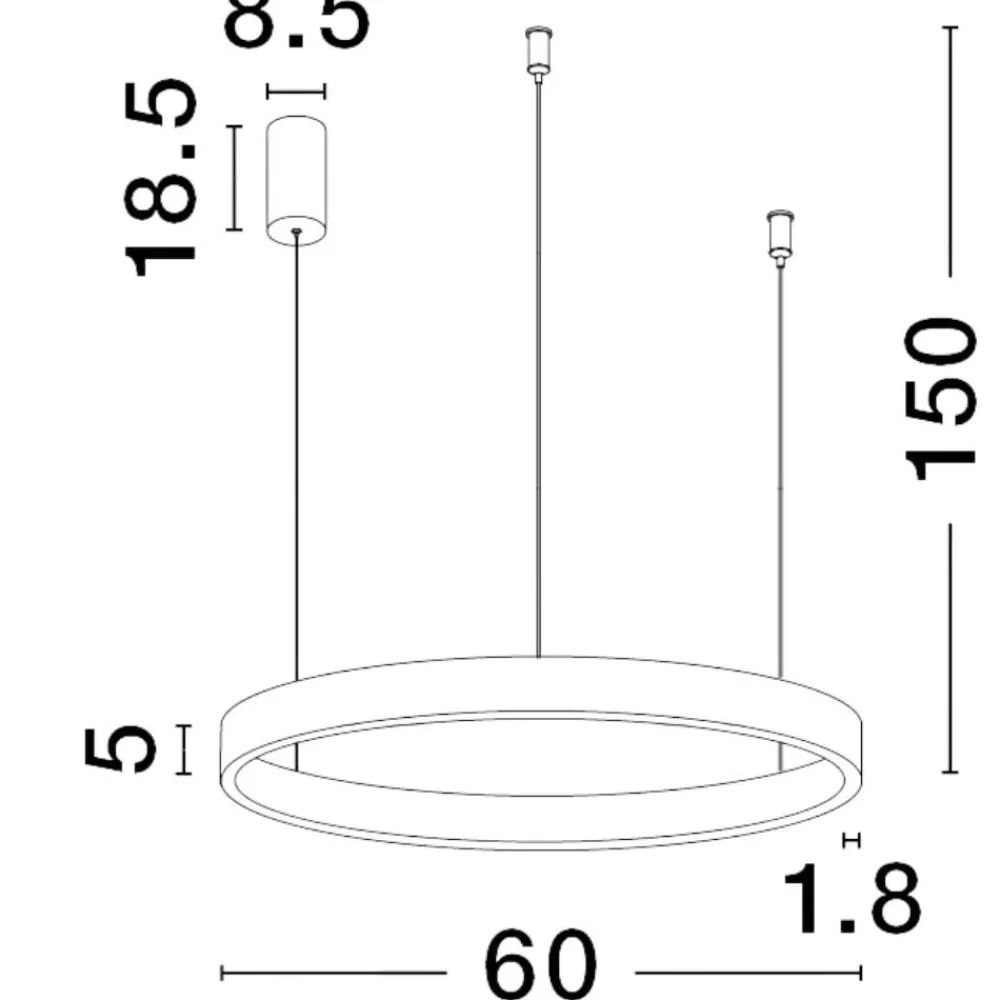 Lampadari Moderni-Selezionato da Mazzolaluce Lampadario cerchio oro 60cm led biemissione 60w 3000k dimmerabile