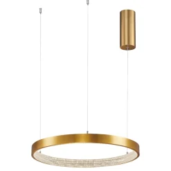 Lampadari Moderni-Selezionato da Mazzolaluce Lampadario cerchio oro moderno led 25w 3000k dimmerabile