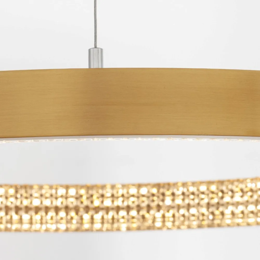 Lampadari Moderni-Selezionato da Mazzolaluce Lampadario cerchio oro moderno led 25w 3000k dimmerabile
