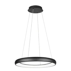 Lampadari Moderni-Selezionato da Mazzolaluce Lampadario cerchio sospensione nero 75cm per soggiorno led dimmerabile