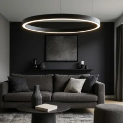 Lampadari Moderni-Selezionato da Mazzolaluce Lampadario cerchio xxl nero 98cm led biemissione 106w 3000k dimmerabile