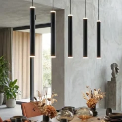 Lampadari Moderni-Fabas Luce Lampadario cilindri a sospensione nero prado