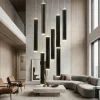Lampadari Moderni-Fabas Luce Lampadario cilindri a sospensione nero per soggiorno prado