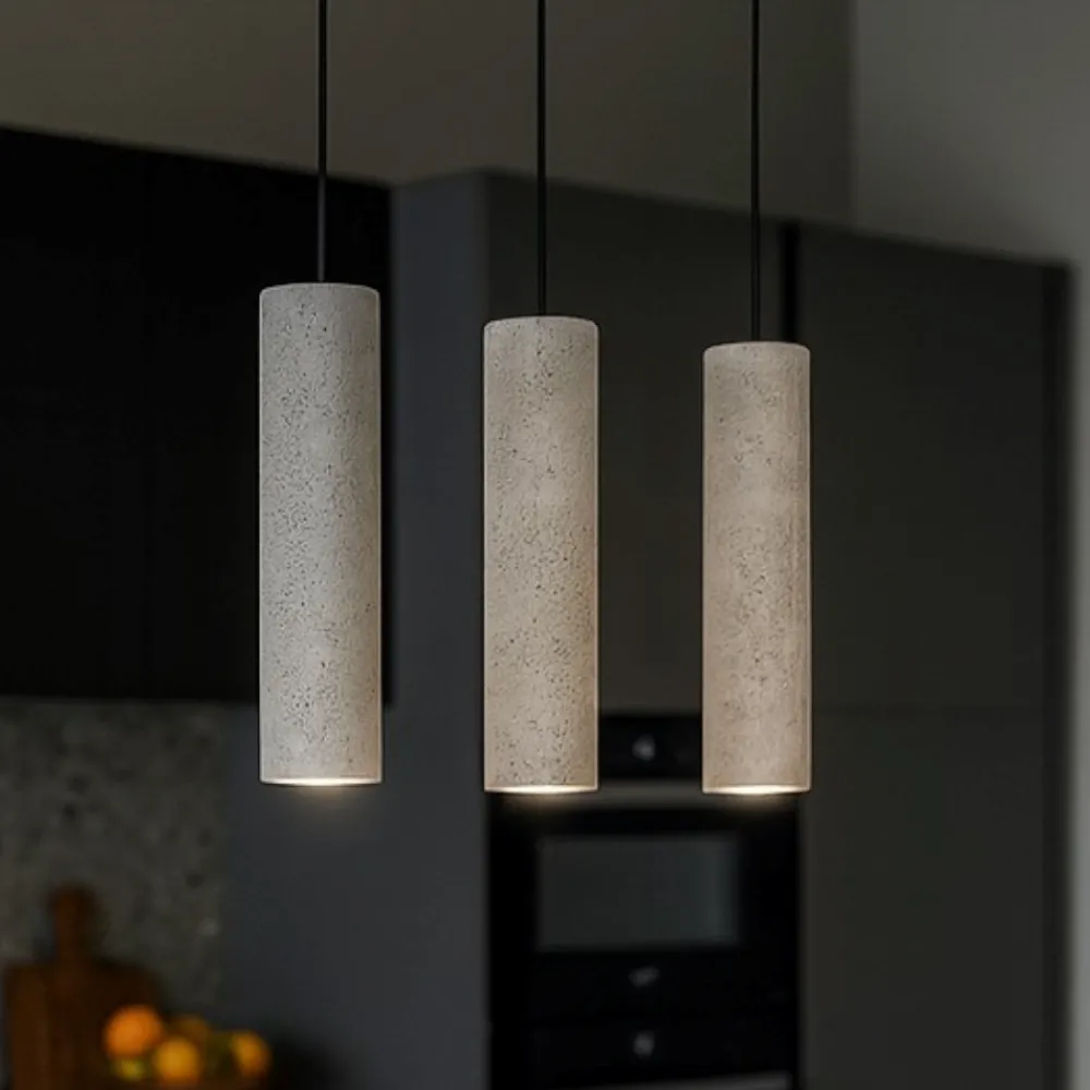 Lampadari Cucina-Selezionato da Mazzolaluce Lampadario cilindri di cemento per cucina