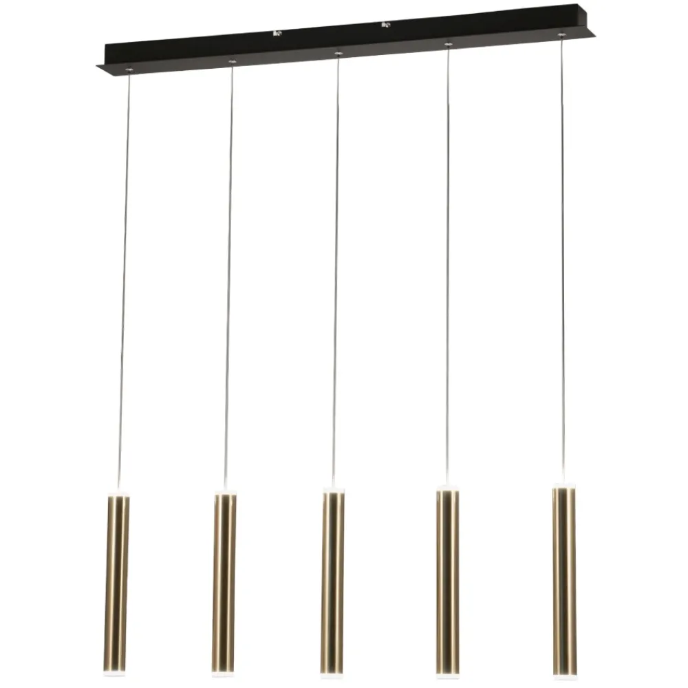 Lampadari Moderni-Fabas Luce Lampadario cilindri nero oro per tavolo sala da pranzo prado