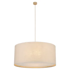 Lampadari Moderni-Selezionato da Mazzolaluce Lampadario cilindro a sospensione di tessuto lino