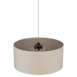 Lampadari Moderni-Selezionato da Mazzolaluce Lampadario cilindro a sospensione di tessuto lino