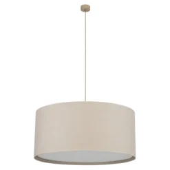 Lampadari Moderni-Selezionato da Mazzolaluce Lampadario cilindro a sospensione di tessuto lino