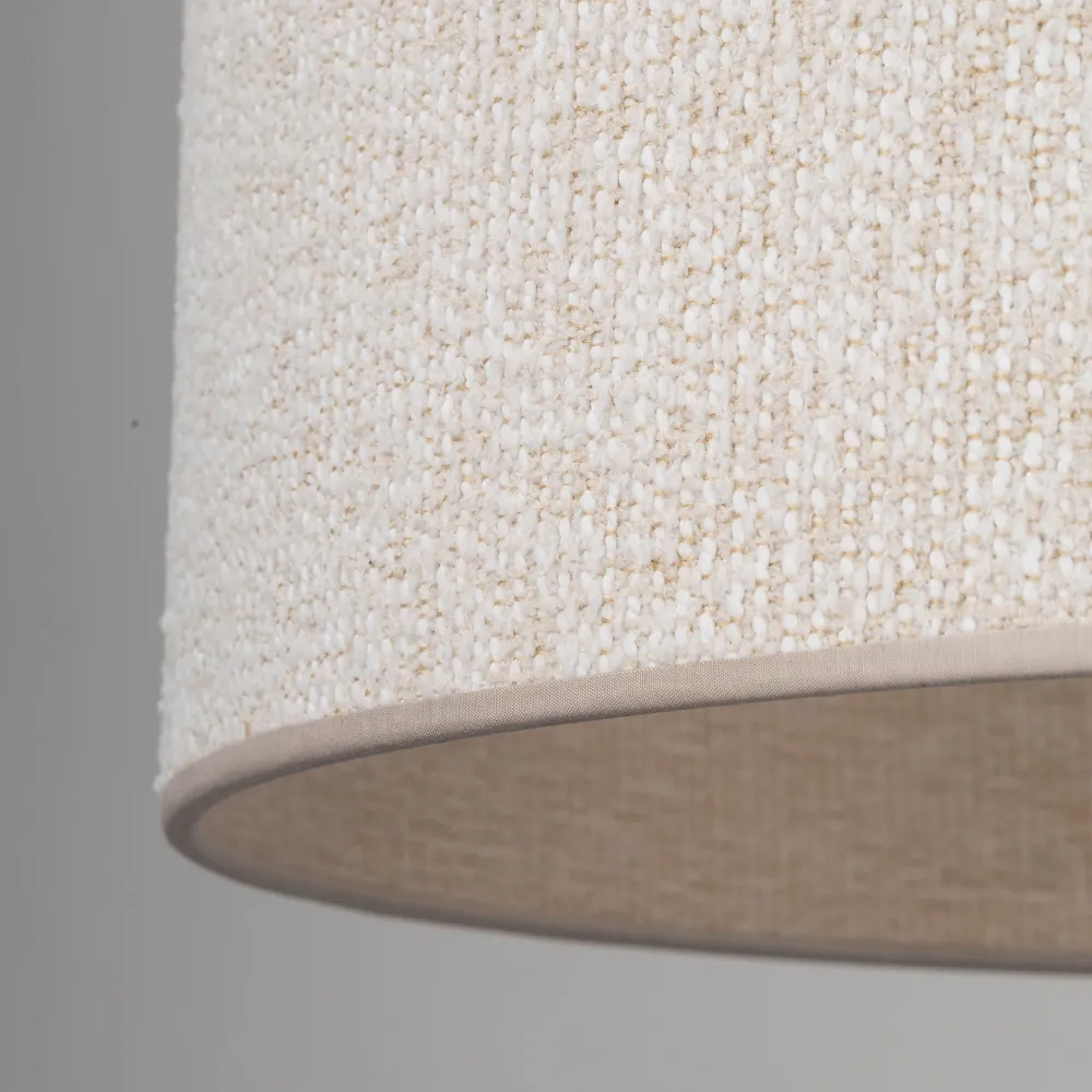 Lampadari Moderni-Selezionato da Mazzolaluce Lampadario cilindro a sospensione tessuto sabbia