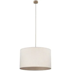 Lampadari Moderni-Selezionato da Mazzolaluce Lampadario cilindro a sospensione tessuto sabbia