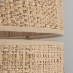 Lampadario Camera Da Letto-Selezionato da Mazzolaluce Lampadario cilindro a sospensione di paglia 50 cm per camera da letto