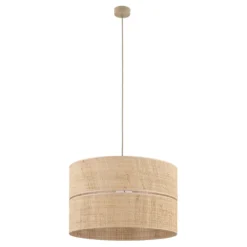 Lampadario Camera Da Letto-Selezionato da Mazzolaluce Lampadario cilindro a sospensione di paglia 50 cm per camera da letto